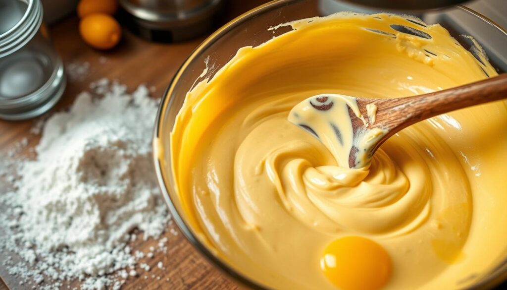 Boston Cream Cake Batter Preparation