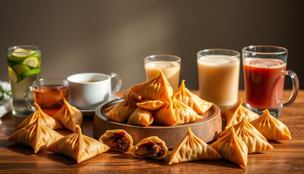 Mini Sweet Samosas with Beverages